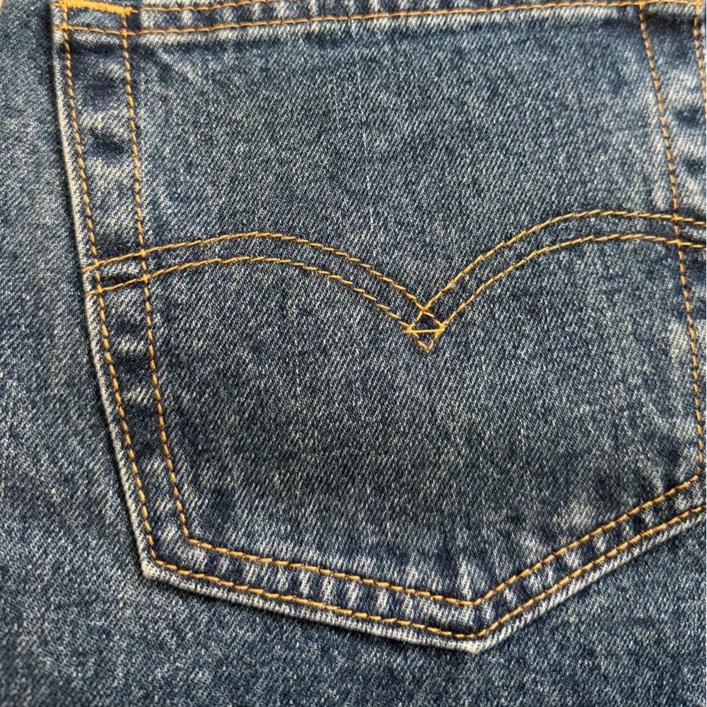 Levi's 505 Original Fit Jeans with Red and Tan Accents - Picture 3 of 4